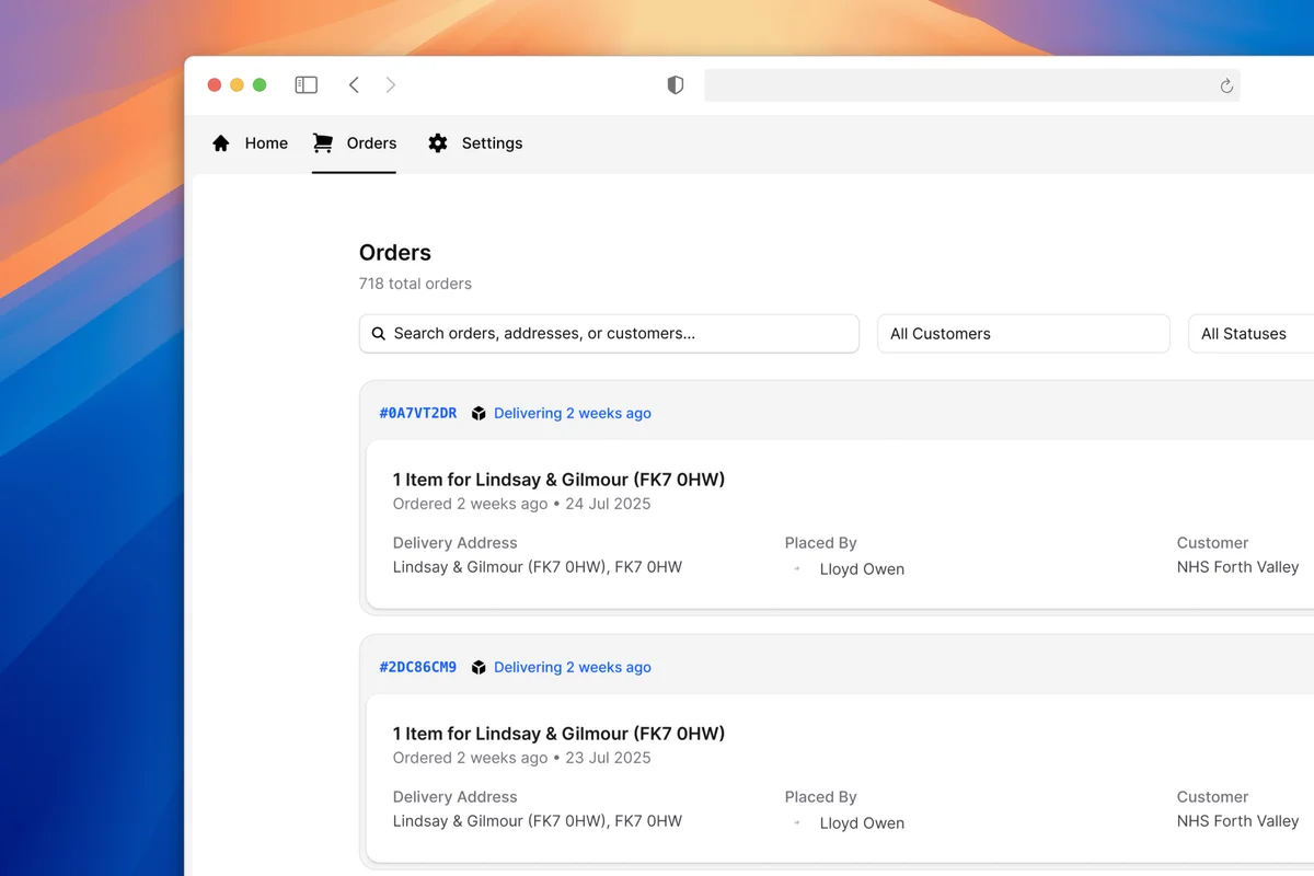 All Orders Dashboard